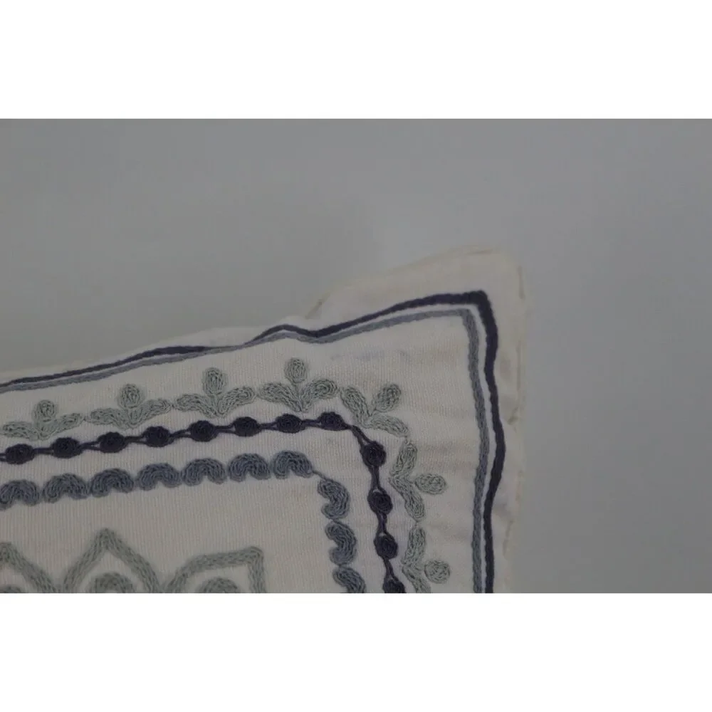 Pier 1 Embroidered Throw Pillow Flawed